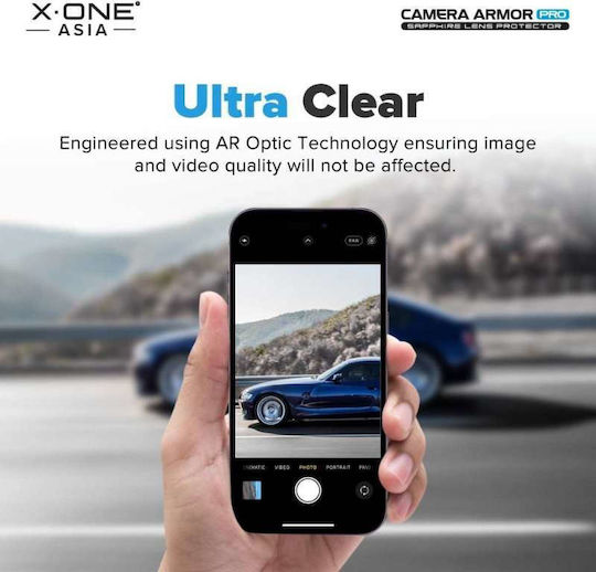 X-One Sapphire Προστασία Κάμερας Tempered Glass Ασημί για το iPhone 15 Pro, iPhone 15 Pro Max