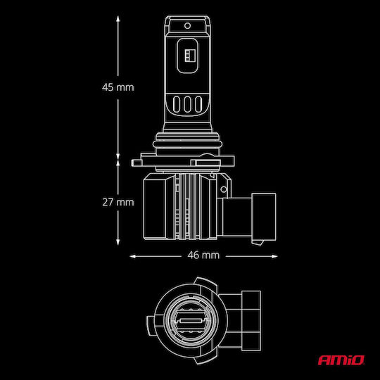 AMiO LED Car Lamps F26 Pro Series HB4 12/24V 68W 2900-3550LM 6000K Full Can-Bus Plug&Play 2 Pcs 04875/AM 04875/AM 04875/AM