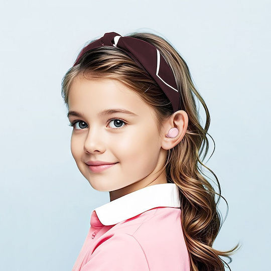 Hoco EW111 Kids In-ear Bluetooth Handsfree Ακουστικά με Θήκη Φόρτισης Ροζ