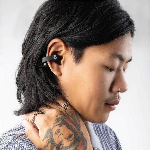 Skullcandy Push 720 Open Open Ear Bluetooth Handsfree Earphones with Sweat Resistance and Charging Case Black