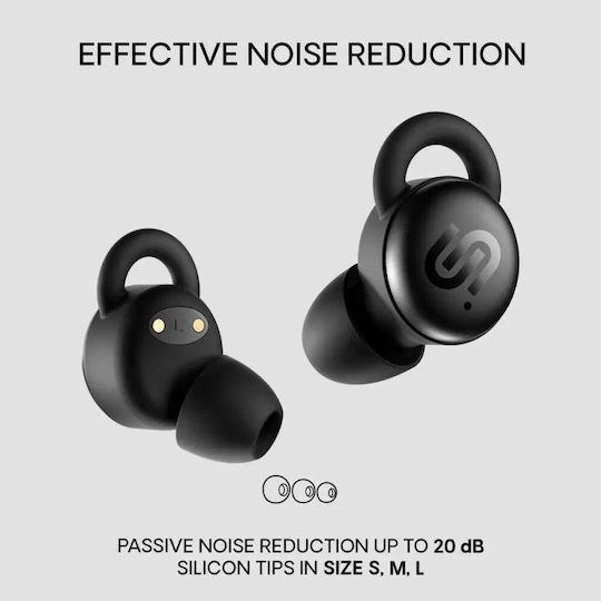 Urbanista Porto In-ear Bluetooth Handsfree Ακουστικά με Αντοχή στον Ιδρώτα και Θήκη Φόρτισης Μαύρα