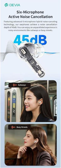 Devia ANC Ultra1 In-Ear Bluetooth-Freisprecheinrichtung Kopfhörer mit Ladeetui Weiß