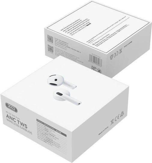 XO Q7 Earbud Bluetooth Handsfree Ακουστικά με Αντοχή στον Ιδρώτα και Θήκη Φόρτισης Λευκά