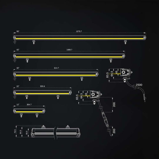 Bară LED Strands Siberia XP SR DRL Alb-Gălbui 12V24V 106cm