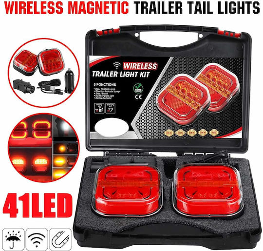 Set Lumini LED De Oprire Wireless Neon Cu Magnet 12v-24v Platformă Remorcă Mai Mult