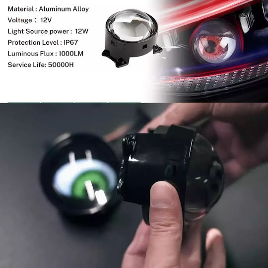 3d Led Headlights Halogen Devil Eyes 3 Inch 8cm 12v Projector Lenses Mobile App
