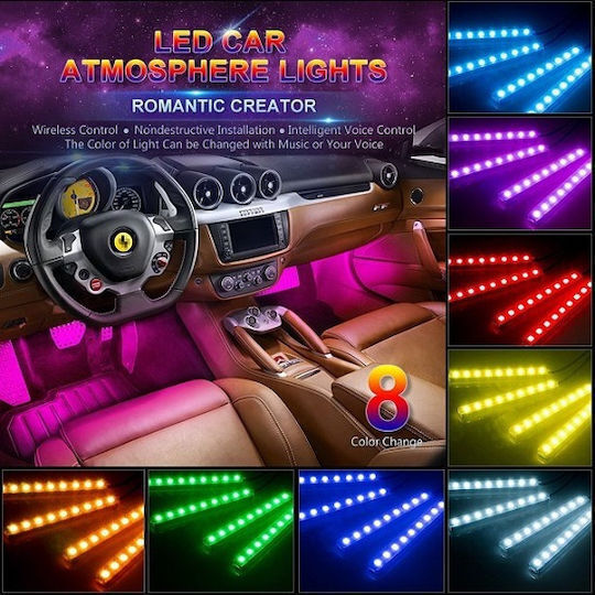 Andowl RGB LED Car Atmosphere Lighting 12 LED Q-CD59 RGB LED Car Atmosphere Light TF237373