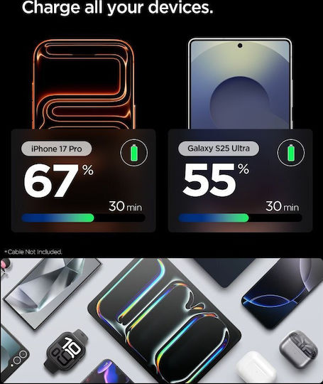 Spigen Φορτιστής Χωρίς Καλώδιο GaN με Θύρα USB-C 30W Power Delivery / Quick Charge 3.0 / Quick Charge 2.0 Μπεζ (Essential)