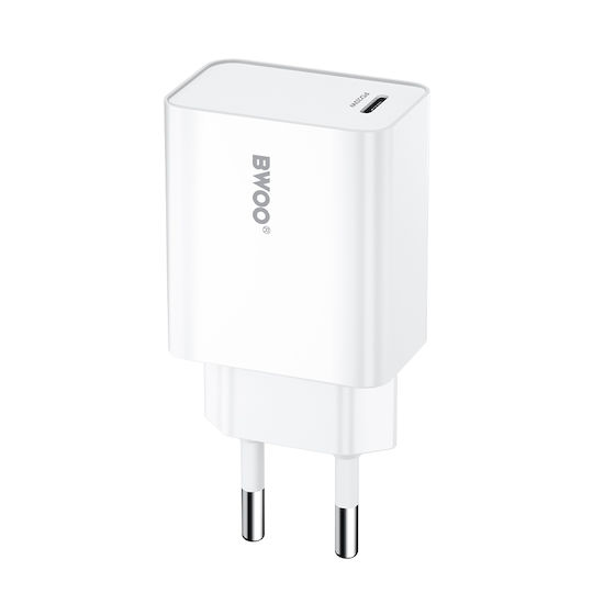 BWOO Charger Without Cable with USB-C Port 20W Power Delivery Whites (BO-CDA226)
