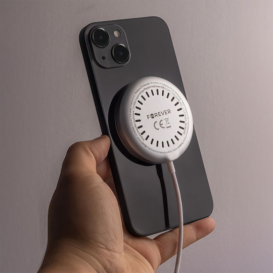Forever Wireless Charger Qi Pad 15W Quick Charge 3.0 / Quick Charge 2.0 / Quick Charge 4.0 Silver
