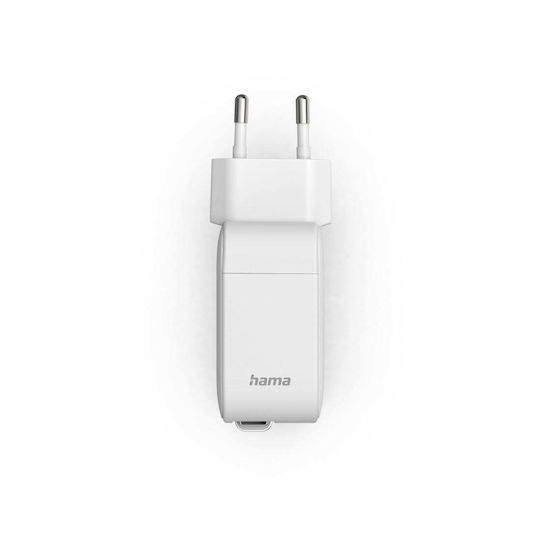 HAMA Зарядно Устройство GaN с USB-C Изходен Порт и USB-C Кабел 30W Power Delivery Бял 00201956