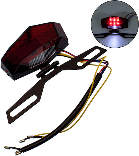 Motorcycle LED Tail Light Flash Stop Running 12V 19 SMD Rotating Base IP66 HW-0324