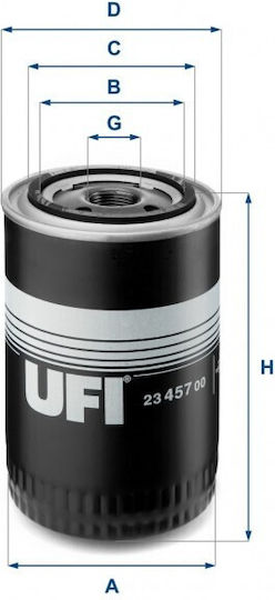 Car Oil Filter Ufi 23.457.00