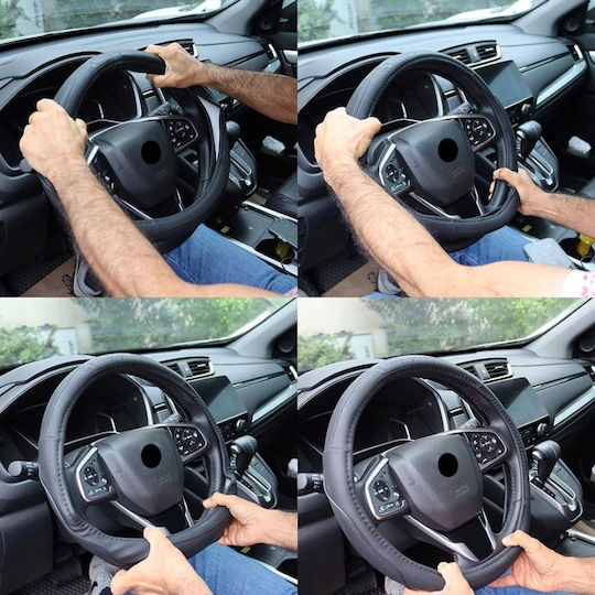 Michelin Steering Wheel Cover Black Grey Stitching 36.8 39.4cm Wml-1000-g