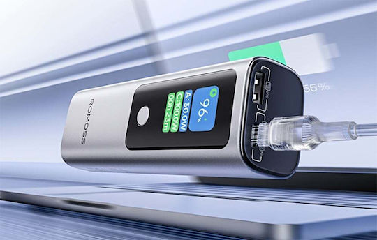 Romoss PPU10 Power Bank 10000mAh 130W με Θύρα USB-A και Θύρα USB-C Power Delivery / Quick Charge 3.0 Ασημί