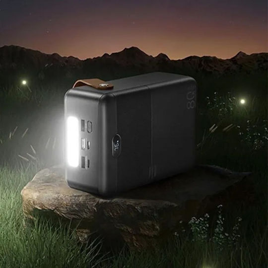 Remax RPP-118 Power Bank 80000mAh 27W with 3 USB-A Ports and 2 USB-C Ports Power Delivery Black