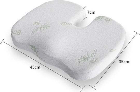Perna Anatomică pentru Scaun din Fibre de Bambus și Spumă cu Memorie Albă 45cm X 35cm X 7cm