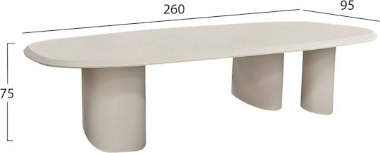 Τραπέζι Fiber 260x95x75 Μπεζ