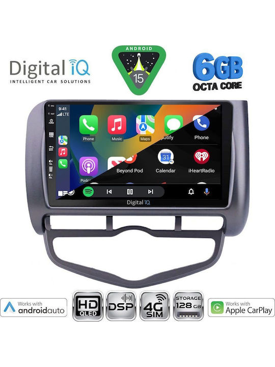 Digital IQ Car Audio System for Honda Jazz 2002-2008 with Clima Bluetooth USB WiFi GPS Apple CarPlay Android Auto with 9" Touch Screen