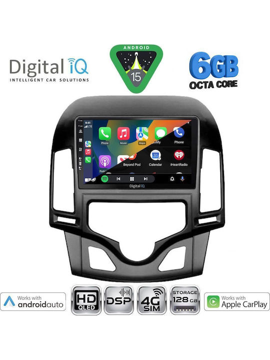 Digital IQ Car Audio System for Hyundai i30 2007-2012 with Clima (Bluetooth/USB/WiFi/GPS/Apple CarPlay/Android Auto) with 9" Touch Screen