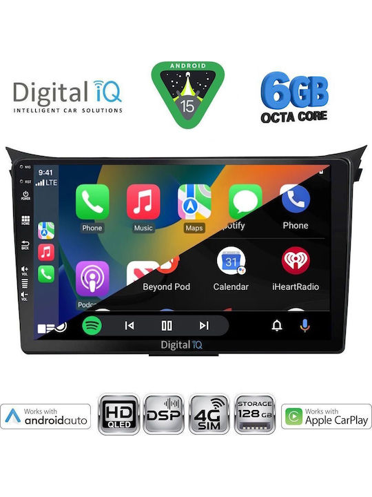 Digital IQ Car Audio System for Hyundai i30 2012-2017 (Bluetooth/USB/WiFi/GPS/Apple CarPlay/Android Auto) with 9" Touch Screen