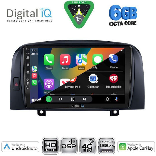 Digital IQ Car Audio System for Hyundai Sonata 2006-2009 Bluetooth USB WiFi GPS Apple CarPlay Android Auto with 9" Touch Screen