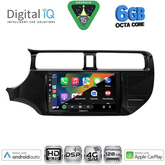 Digital IQ Ηχοσύστημα Αυτοκινήτου για Kia Rio 2012-2015 (Bluetooth/USB/WiFi/GPS/Apple-Carplay/Android-Auto) με Οθόνη Αφής 9"