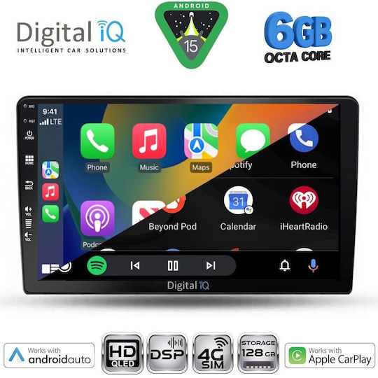 Digital IQ Ηχοσύστημα Αυτοκινήτου για Kia Sportage 2004-2010 με Clima+A/C (Bluetooth/USB/WiFi/GPS/Apple-Carplay/Android-Auto) με Οθόνη Αφής 9"