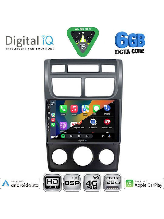 Digital IQ Car Audio System for Kia Sportage 2004-2010 with A/C Bluetooth USB WiFi GPS Apple CarPlay Android Auto with 9" Touch Screen