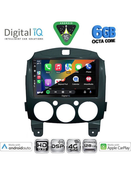 Digital IQ Car Audio System for Mazda 2 2007-2014 Bluetooth USB WiFi GPS Apple CarPlay Android Auto with 9" Touch Screen