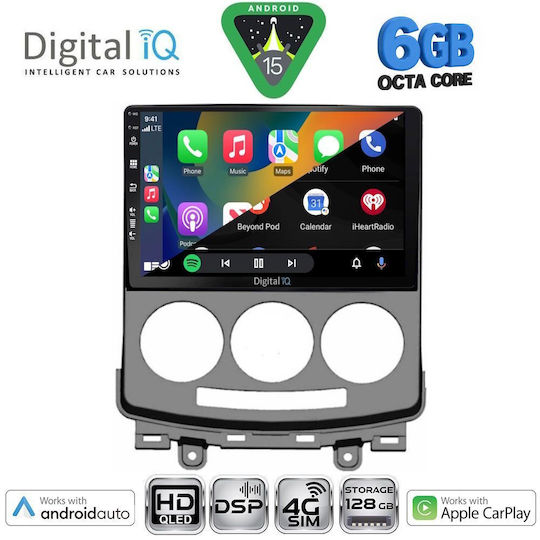 Digital IQ Ηχοσύστημα Αυτοκινήτου για Mazda 5 2004-2010 (Bluetooth/USB/WiFi/GPS/Apple-Carplay/Android-Auto) με Οθόνη Αφής 9"