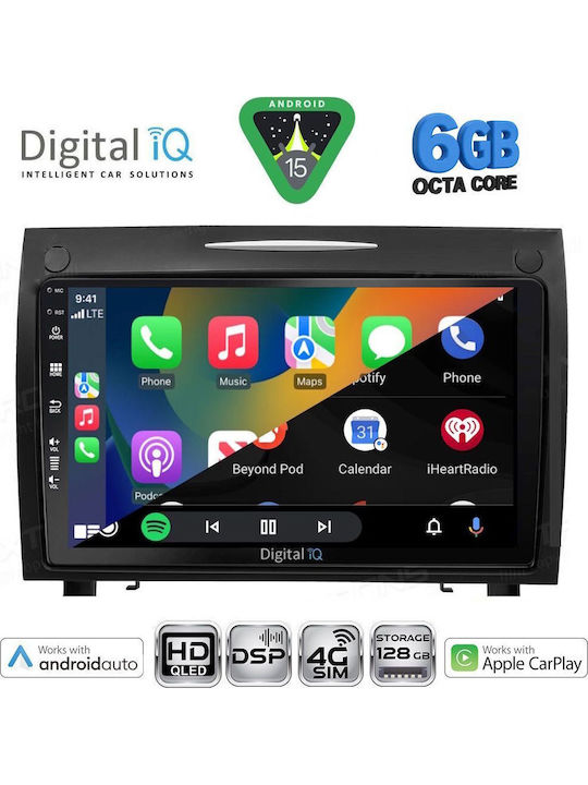 Digital IQ Car Audio System for Mercedes-Benz SLK 2004-2010 Bluetooth USB WiFi GPS Apple CarPlay Android Auto with 9" Touch Screen