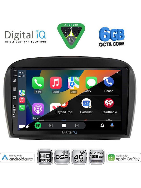Digital IQ Car Audio System for Mercedes-Benz SL 2006-2012 Bluetooth USB WiFi GPS Apple CarPlay Android Auto with 9" Touch Screen