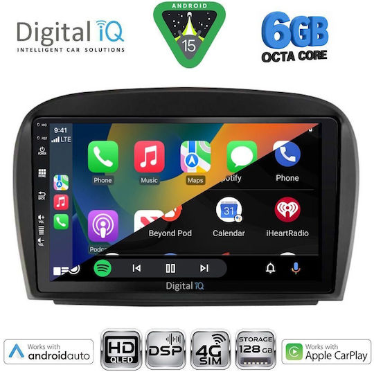 Digital IQ Ηχοσύστημα Αυτοκινήτου για Mercedes-Benz SL 2006-2012 (Bluetooth/USB/WiFi/GPS/Apple-Carplay/Android-Auto) με Οθόνη Αφής 9"