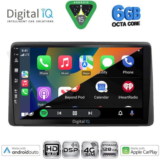 Digital IQ Ηχοσύστημα Αυτοκινήτου για Nissan Juke (Bluetooth/USB/WiFi/GPS/Apple-Carplay/Android-Auto) με Οθόνη Αφής 10"