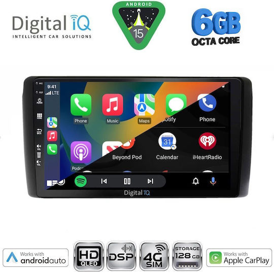 Digital IQ Car Audio System for Nissan Leaf 2009-2017 Bluetooth USB WiFi GPS Apple CarPlay Android Auto with 9" Touch Screen