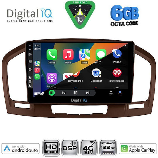 Digital IQ Car Audio System for Opel Insignia 2008-2013 Bluetooth USB WiFi GPS Apple CarPlay Android Auto with 9" Touch Screen