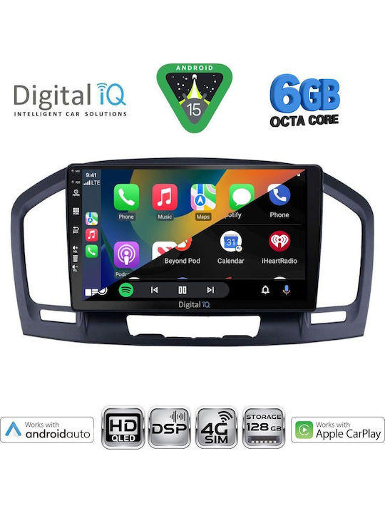 Digital IQ Car Audio System for Opel Insignia 2008-2013 Bluetooth USB WiFi GPS Apple CarPlay Android Auto with 9" Touch Screen