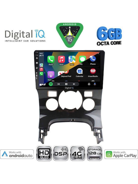 Digital IQ Auto-Audiosystem für Peugeot 3008 2008-2016 mit Klima (Bluetooth/USB/Eingebautes Wi-Fi / GPS / Apple CarPlay / Android Auto) mit 9 Zoll Touchscreen