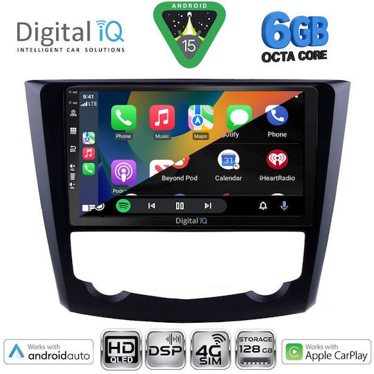 Digital IQ Car Audio System for Renault Kadjar 2015-2022 (Bluetooth/USB/WiFi/GPS/Apple CarPlay/Android Auto) with 9" Touch Screen