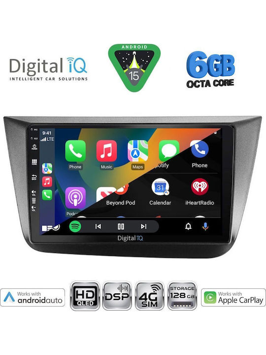 Digital IQ Car Audio System for Seat Altea 2004-2015 Bluetooth USB WiFi GPS Apple CarPlay Android Auto with 9" Touch Screen