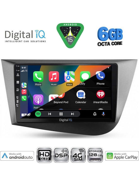 Digital IQ Car Audio System for Seat Leon 2005-2012 (Bluetooth/USB/WiFi/GPS/Apple CarPlay/Android Auto) with 9" Touch Screen