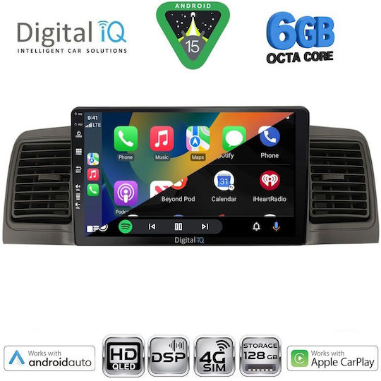 Digital IQ Car Audio System for Toyota Corolla 2001-2006 Bluetooth USB WiFi GPS Apple CarPlay Android Auto with 9" Touch Screen