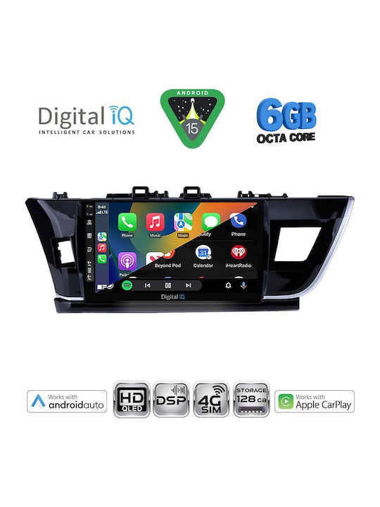 Digital IQ Car Audio System for Toyota Corolla 2013-2016 (Bluetooth/USB/WiFi/GPS/Apple CarPlay/Android Auto) with 10" Touch Screen