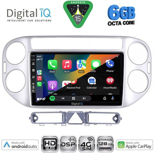 Digital IQ Ηχοσύστημα Αυτοκινήτου για Volkswagen Tiguan 2004-2011 (Bluetooth/USB/WiFi/GPS/Apple-Carplay/Android-Auto) με Οθόνη Αφής 9"