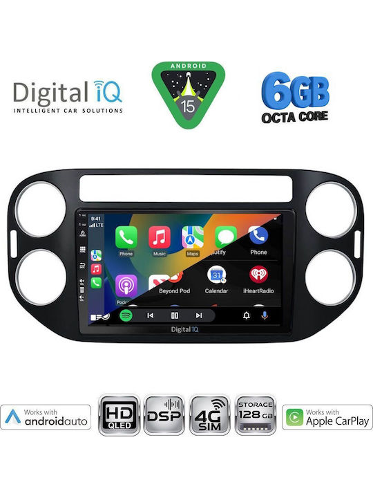 Digital IQ Car Audio System for Volkswagen Tiguan 2011-2016 (Bluetooth/USB/WiFi/GPS/Apple CarPlay/Android Auto) with 9" Touch Screen
