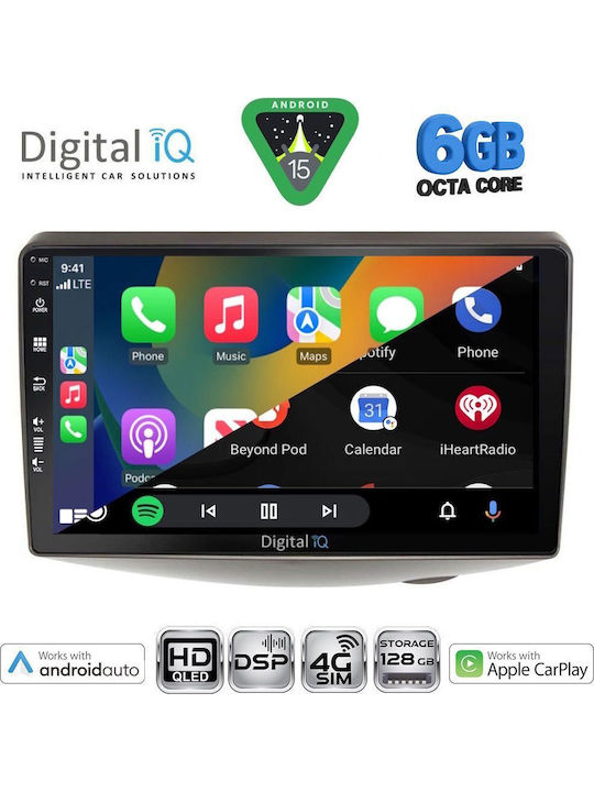 Digital IQ Car Audio System for Toyota Yaris 1999-2006 Bluetooth USB Wi-Fi GPS Apple CarPlay Android Auto with 9 Inch Touch Screen DIGITAL IQ BXF 17735 CPAA DASH
