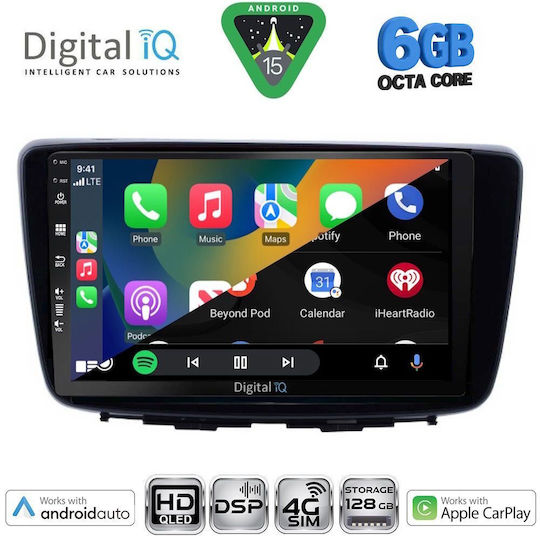 Digital IQ Car Audio System for Suzuki Baleno 2016-2022 Bluetooth USB WiFi GPS Apple CarPlay Android Auto with 9" Touch Screen