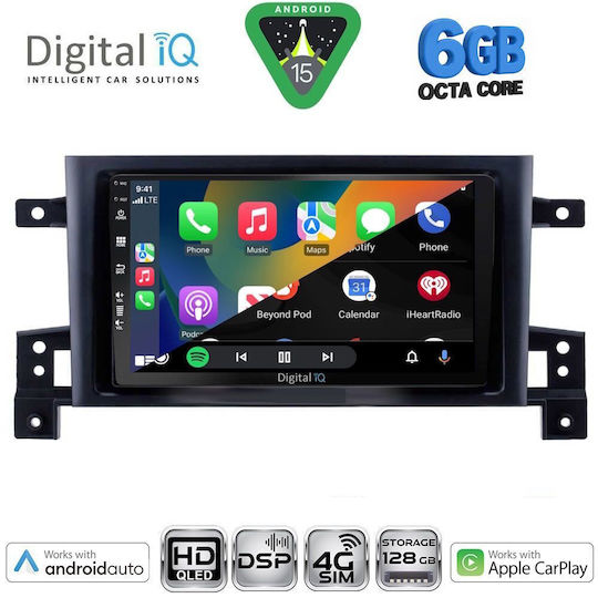 Digital IQ Ηχοσύστημα Αυτοκινήτου για Suzuki Grand Vitara 2005-2015 (Bluetooth/USB/WiFi/GPS/Apple-Carplay/Android-Auto) με Οθόνη Αφής 9"