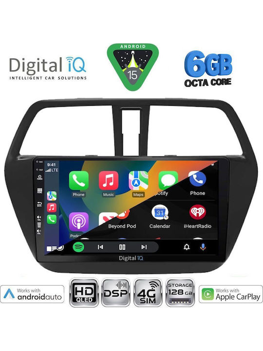 Digital IQ Car Audio System for Suzuki SX4 S-Cross 2014-2021 Bluetooth USB WiFi GPS Apple CarPlay Android Auto with 9" Touch Screen